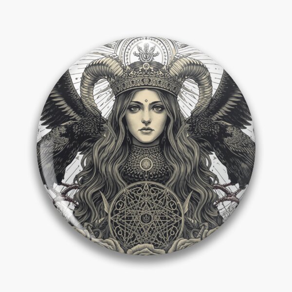 Item preview, Moon Goddess of the Ravens – Dark Gothic Occult Fantasy Art designed and sold by Vvmd.