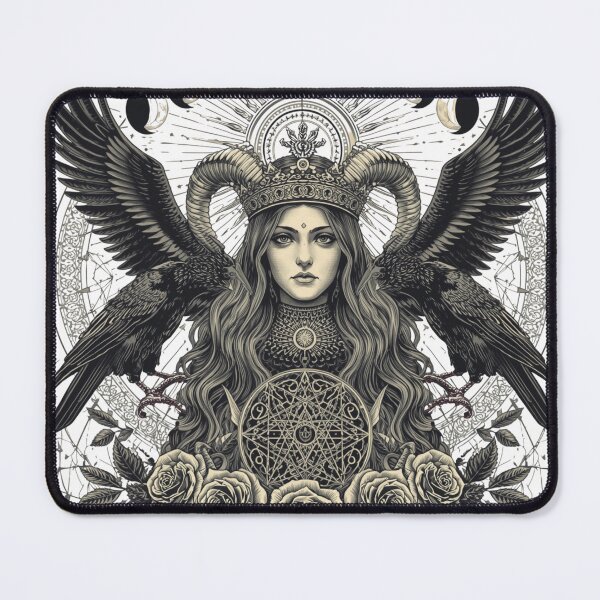 Item preview, Moon Goddess of the Ravens – Dark Gothic Occult Fantasy Art designed and sold by Vvmd.