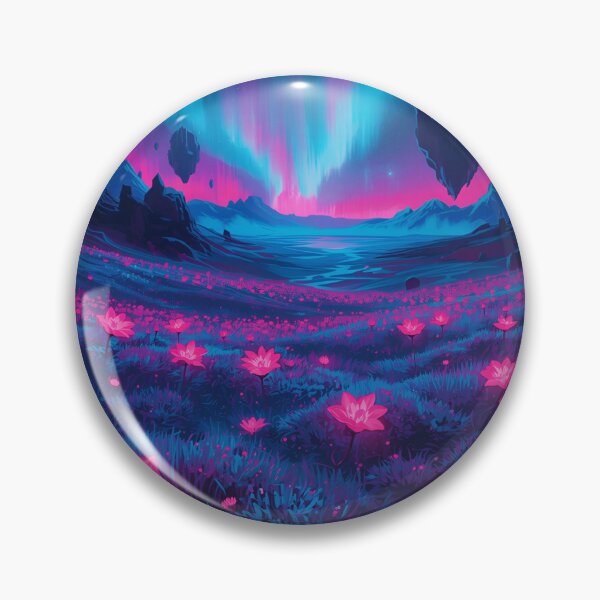 Item preview, Acrylic Neon Flower Alien Basin Landscape designed and sold by Luminous Wilds.