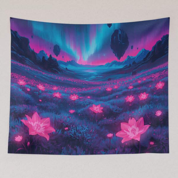 Item preview, Acrylic Neon Flower Alien Basin Landscape designed and sold by Luminous Wilds.