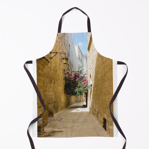 Item preview, Sunlit Narrow Stone Alley With Bougainvillea And Lantern In Historic Mediterranean Old Town designed and sold by Nmallia.
