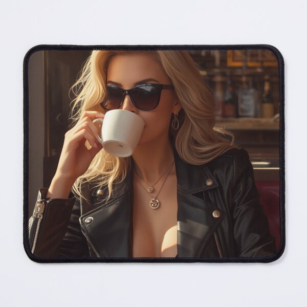 Item preview, Woman drinking coffee designed and sold by Ricewantstea.