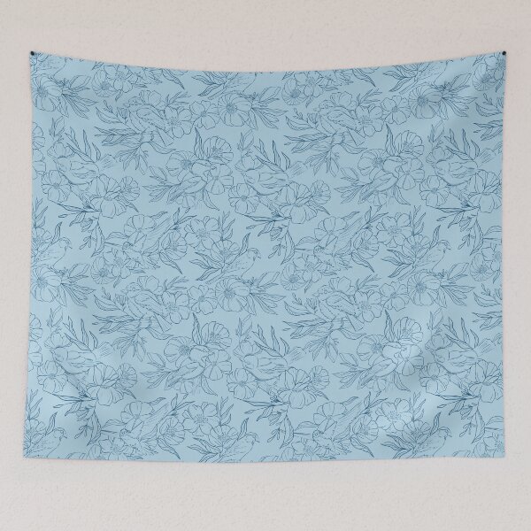 Item preview, Sky Blue Birds and flowers designed and sold by LOR.