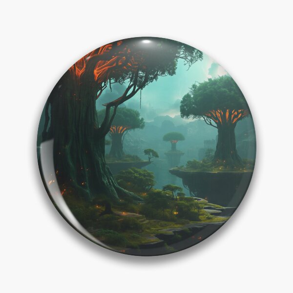 Item preview, Concept Art Floating Ember Jungle Alien Landscape designed and sold by Luminous Wilds.