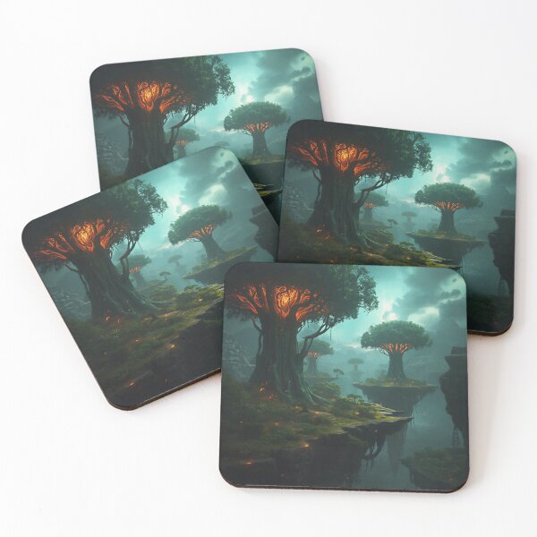 Item preview, Concept Art Floating Ember Jungle Alien Landscape designed and sold by Luminous Wilds.