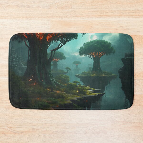 Item preview, Concept Art Floating Ember Jungle Alien Landscape designed and sold by Luminous Wilds.