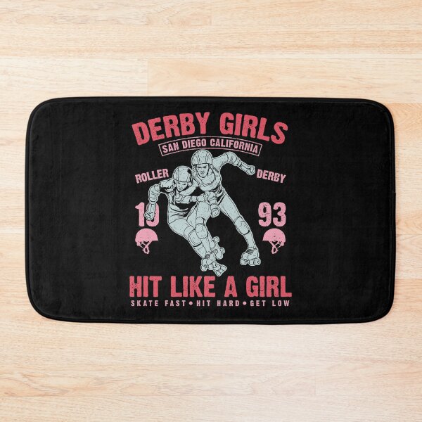 Item preview, Vintage Roller Derby Girls San Diego California – Hit Like a Girl Feminist Skater Design designed and sold by StickerAndLove.