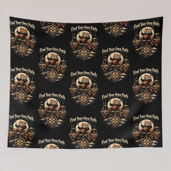 Item preview, Red Panda Voyager – Swinging Through the Compass Sky designed and sold by Dogandesighn.