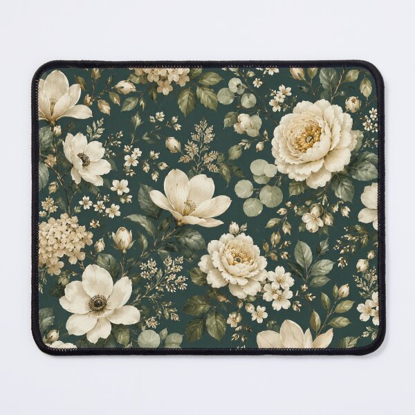 Item preview, Vintage Dark Floral Phone Case for Mom | Elegant Forest Green Botanical Journal for Teachers | Romantic Cream Rose Blanket for Grandma | Dark Academia Flower Tote Bag for Students designed and sold by VivaFy.