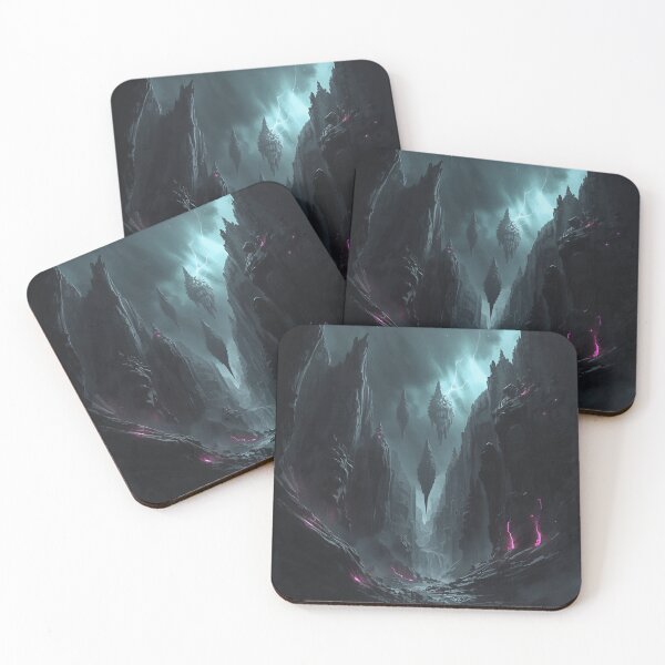 Item preview, Charcoal Neon Rootstorm Alien Canyon Landscape designed and sold by Luminous Wilds.