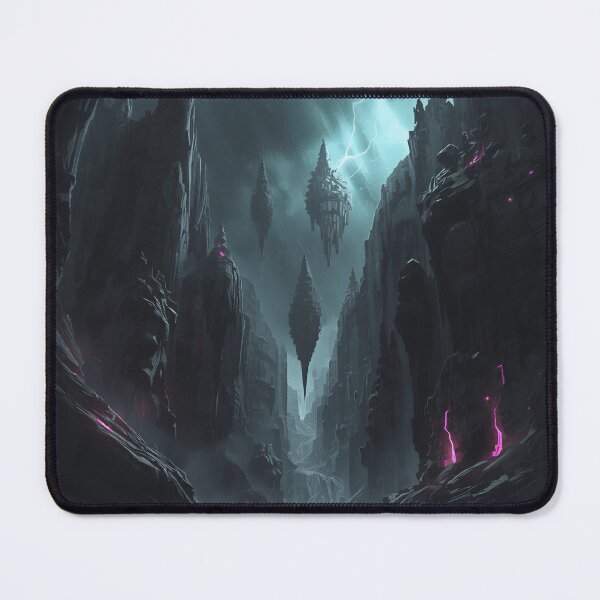 Item preview, Charcoal Neon Rootstorm Alien Canyon Landscape designed and sold by Luminous Wilds.