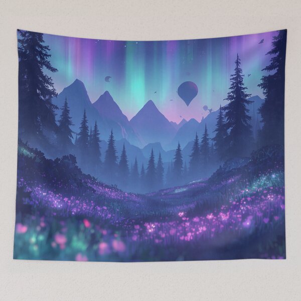 Item preview, Pastel Night Bloom Alien Fantasy Forest Landscape designed and sold by Luminous Wilds.