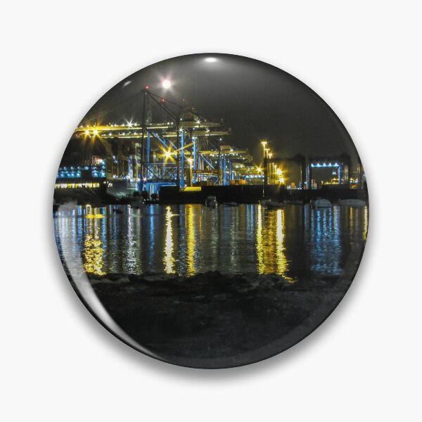 Item preview, Illuminated Cruise Ship Docked at Historic Harbor With Night Reflections and City Lights designed and sold by Nmallia.