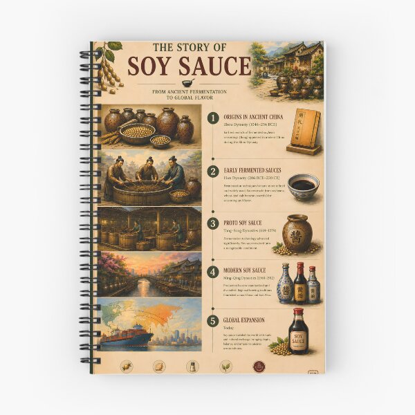 Item preview, The Story of Soy Sauce Vintage Infographic Poster  designed and sold by Easternpantry.