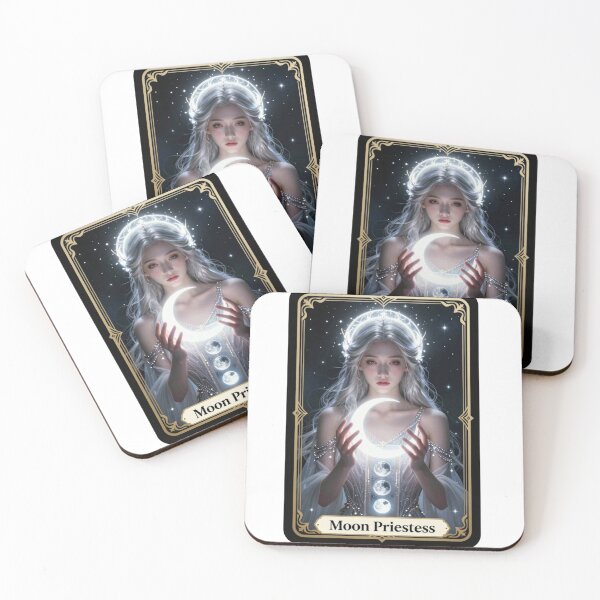 Item preview, The High Priestess – Dark Celestial Tarot Card Witchcore Art designed and sold by AeraArts.