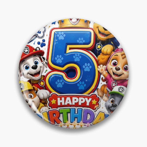 Item preview, Paw Patrol 5th Birthday Sticker | Cute Kids Birthday Party Design designed and sold by NorthernDk_art .