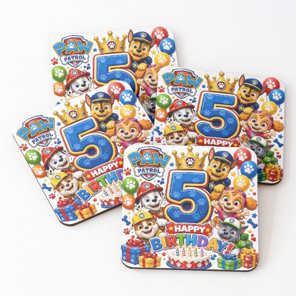 Item preview, Paw Patrol 5th Birthday Sticker | Cute Kids Birthday Party Design designed and sold by NorthernDk_art .