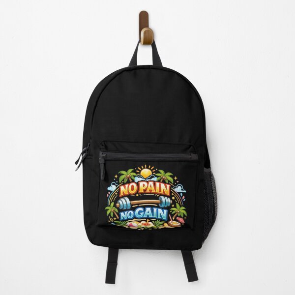 Item preview, No Pain No Gain Tropical Summer Fitness Design designed and sold by JoeyBlackLabel.