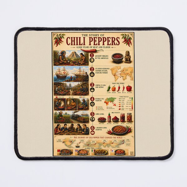 Item preview, The Story of Chili Peppers Vintage Infographic Poster designed and sold by Easternpantry.
