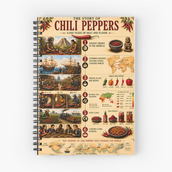 Item preview,  The Story of Chili Peppers Vintage Infographic Poster  designed and sold by Easternpantry.