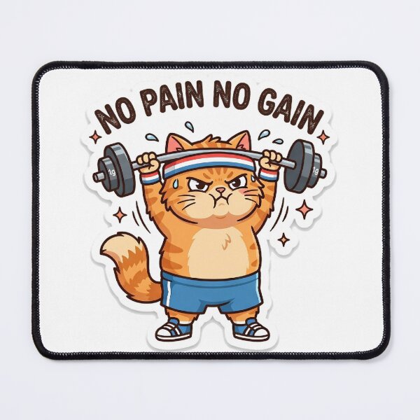 Item preview, Funny Gym Cat Weightlifting designed and sold by LevisParnell.