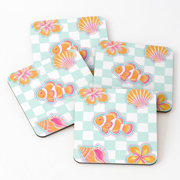 Item preview, Tropical Paradise Collection – Vibrant Coastal Art with Flowers, Shells & Clownfish designed and sold by vitag.