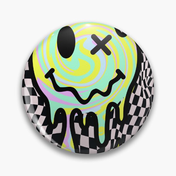 Item preview, Melting Trippy Smiley Face Warped Checkerboard designed and sold by Side By Side Studio.
