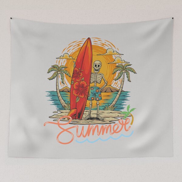 Item preview, Summer Surf Skeleton Beach Vibes designed and sold by namasteindia1.