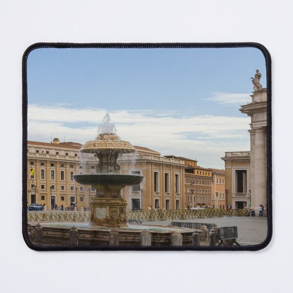 Item preview, Fountain in St Peters Square at the Vatican City With Historic Architecture and Tourists in Rome designed and sold by Nmallia.
