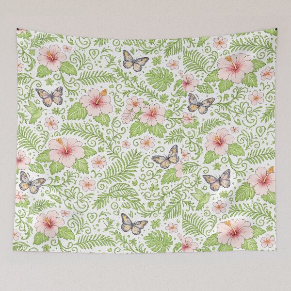 Item preview, Botanical Garden Pattern with Butterflies and Floral Elements designed and sold by Hookesmode.