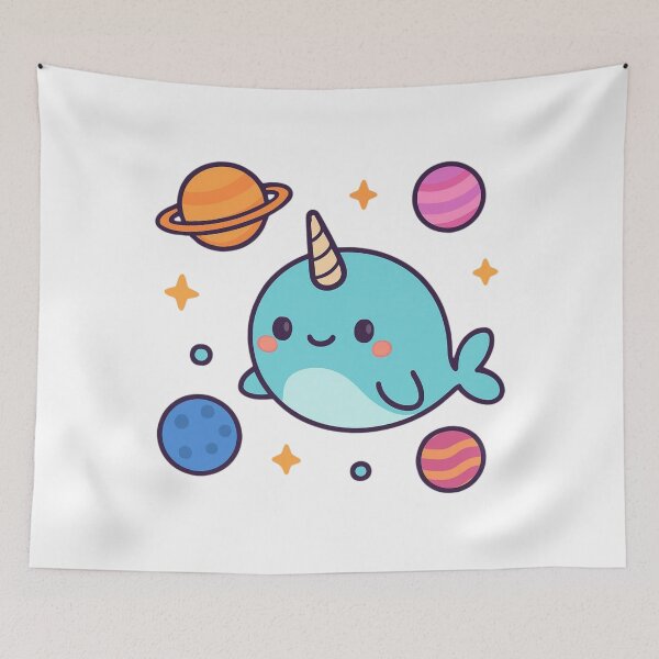 Item preview, Be Wonderfully Different Narwhal - Space Sticker designed and sold by foryouandyours.