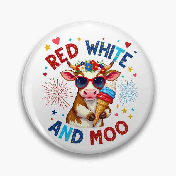 Item preview, Red White and Moo Patriotic Cow Ice Cream designed and sold by LunaMagicStudio.