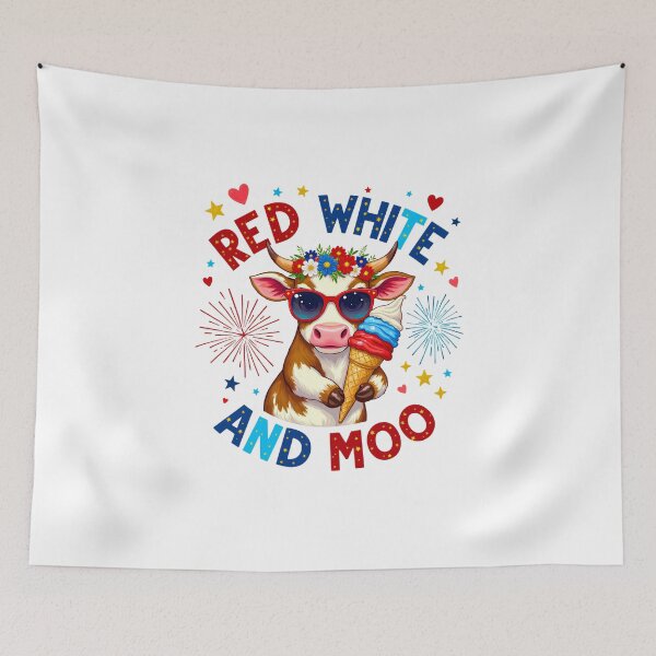 Item preview, Red White and Moo Patriotic Cow Ice Cream designed and sold by LunaMagicStudio.