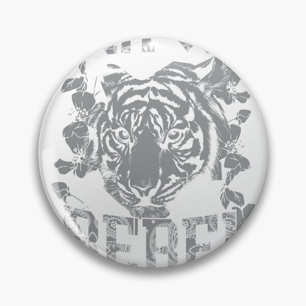 Item preview, Born Wild Rebel Tiger Paisley Floral Monochrome T-Shirt designed and sold by Atique Creations.
