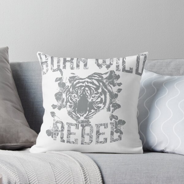 Item preview, Born Wild Rebel Tiger Paisley Floral Monochrome T-Shirt designed and sold by Atique Creations.
