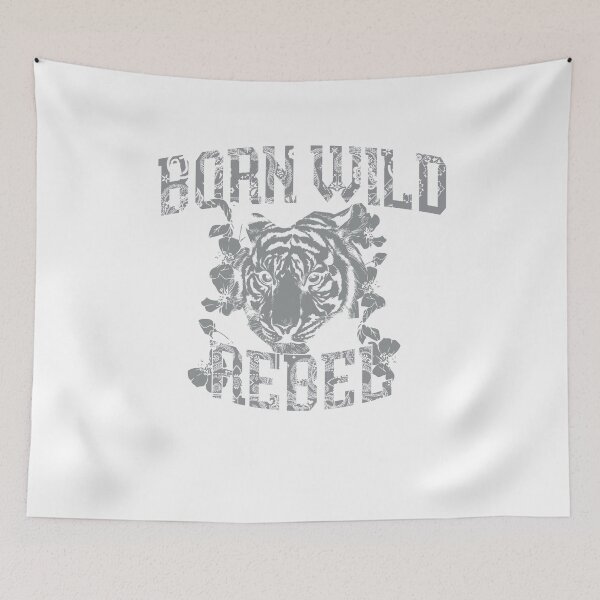 Item preview, Born Wild Rebel Tiger Paisley Floral Monochrome T-Shirt designed and sold by Atique Creations.
