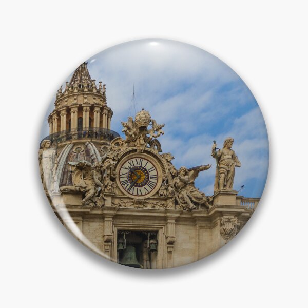 Item preview, St Peter's Basilica Dome With Clock And Statues Against Blue Sky At Vatican City designed and sold by Nmallia.