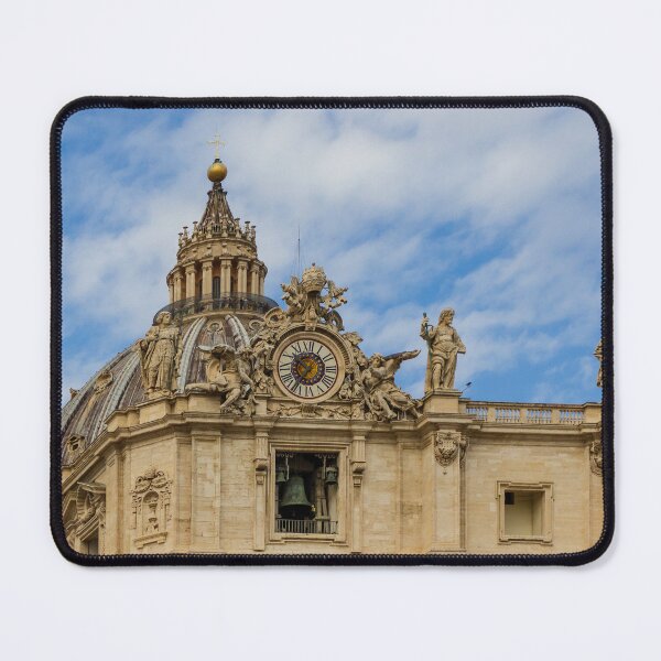Item preview, St Peter's Basilica Dome With Clock And Statues Against Blue Sky At Vatican City designed and sold by Nmallia.