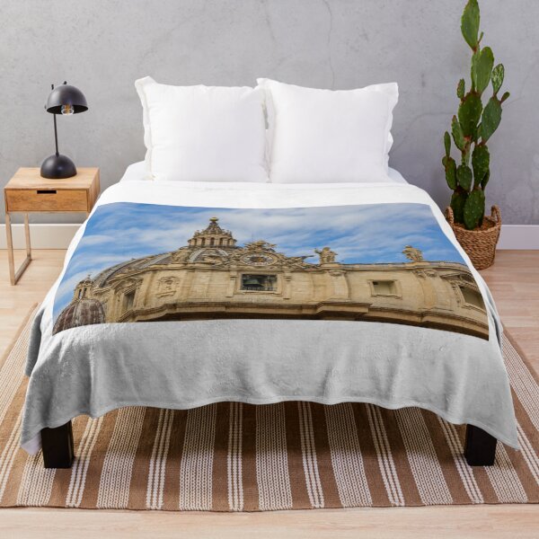 Item preview, St Peter's Basilica Dome With Clock And Statues Against Blue Sky At Vatican City designed and sold by Nmallia.