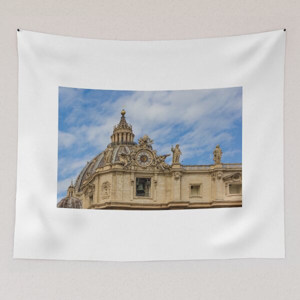 Item preview, St Peter's Basilica Dome With Clock And Statues Against Blue Sky At Vatican City designed and sold by Nmallia.