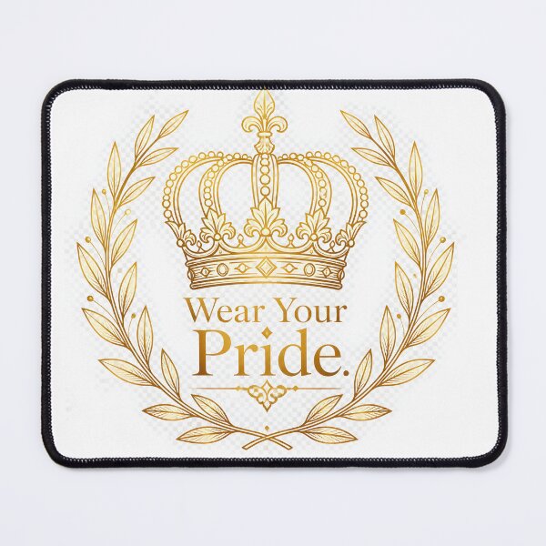 Item preview, Wear Your Pride – Elegant Gold Crown & Laurel Wreath Motivational Typography Design designed and sold by ColorClouds.