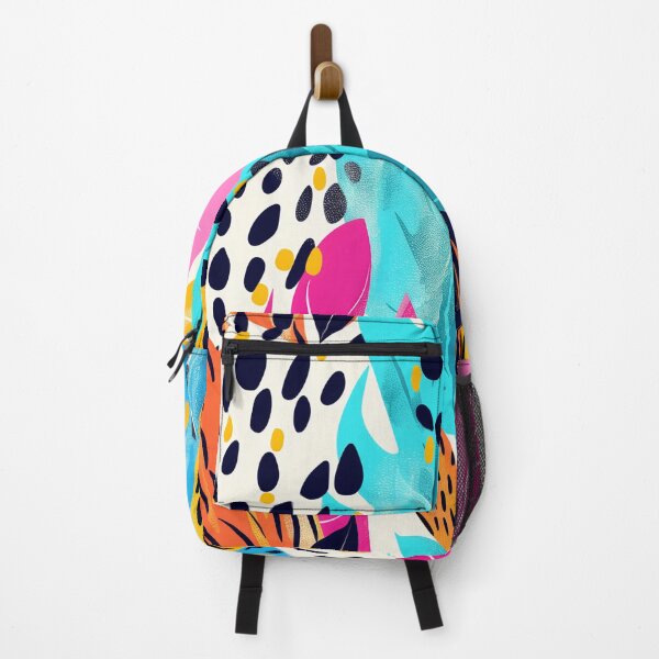 Item preview, Colorful illustration of tropical leaves, leopard spot and abstract shapes in vibrant colors. designed and sold by Soft Oddity.
