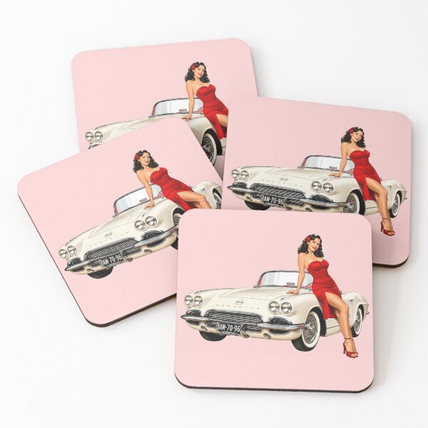 Item preview, Vintage Pin‑Up Girl with Classic Car – Retro Weekend Aesthetic Design designed and sold by Ivory Code.