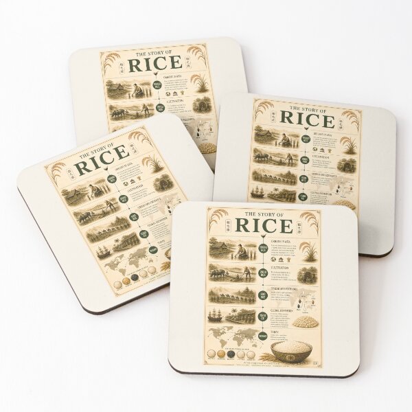 Item preview, The Story of Rice Vintage Infographic Poster  designed and sold by Easternpantry.