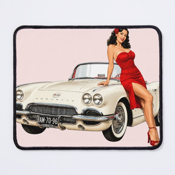 Item preview, Vintage Pin‑Up Girl with Classic Car – Retro Weekend Aesthetic Design designed and sold by Ivory Code.