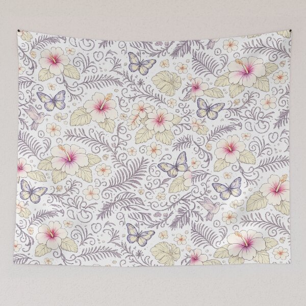 Item preview, Botanical Garden Pattern with Butterflies and Floral Elements designed and sold by Hookesmode.