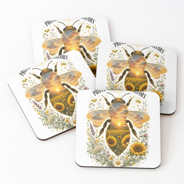 Item preview, Protect the Pollinators Bee Sunflower Nature Design designed and sold by CatalystAI.