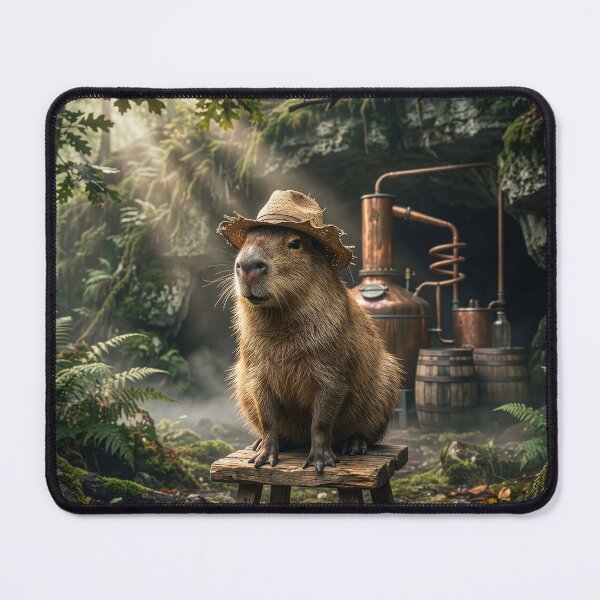 Item preview, Moonshining Capybara Runs a Still in the Woods designed and sold by Tridentulus.