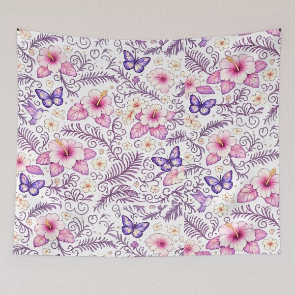 Item preview, Botanical Garden Pattern with Butterflies and Floral Elements designed and sold by Hookesmode.