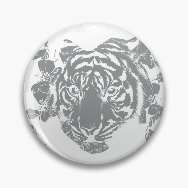 Item preview, Forever Tiger Paisley Floral Monochrome Wild Cat T-Shirt designed and sold by Atique Creations.